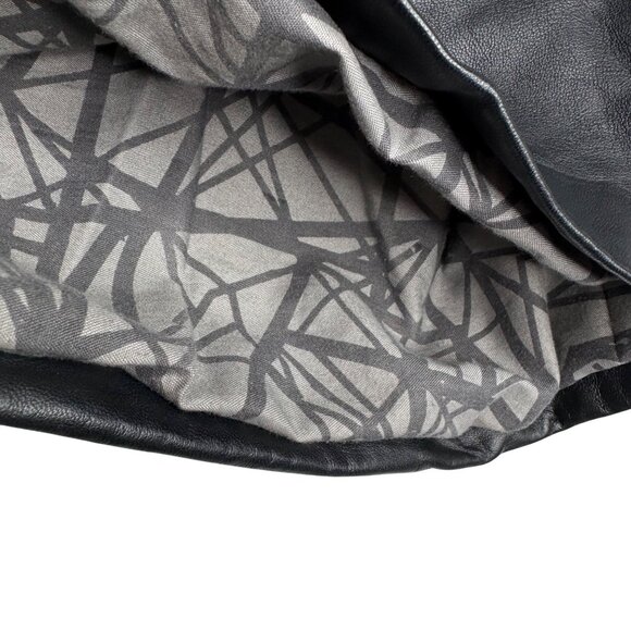 Nümph Womens Black Lambskin Leather Shorts Size‎ 38 With Graphic Lining - Picture 4 of 9